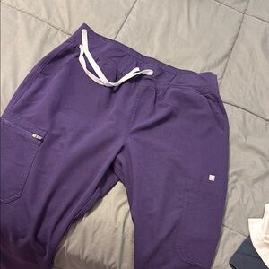 Figs purple straight leg pants